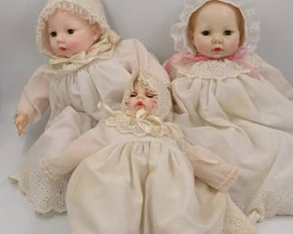 3 Vintage Mme Alexander Crying Baby Dolls