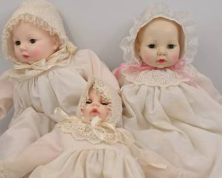 3 Vintage Mme Alexander Crying Baby Dolls