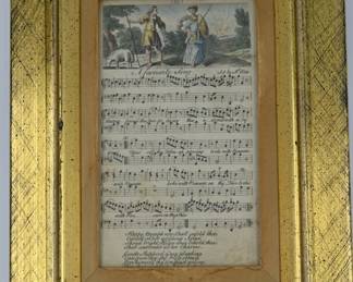 Antique framed sheet music wall art