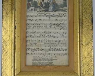 Antique framed sheet music wall art