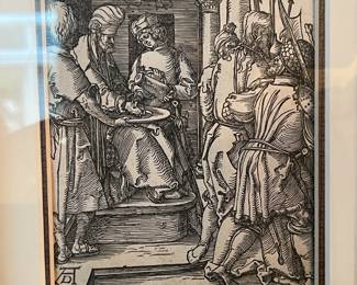 ALBRECHT DURER "PILATE WASHING HIS HANDS" FROM THE SMALL PASSION-1 OF 36 WOODCUTS ON FINE LAID PAPER