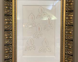 HENRI MATISSE "FLEUR-DE-LYS VARIATION 12" CUSTOM FRAMED COLOR LITHOGRAPH ON ARCHES PAPER