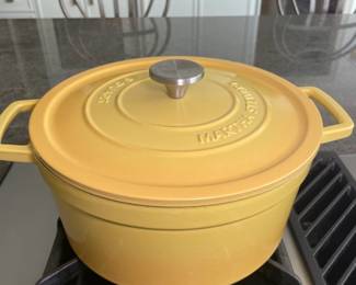 YELLOW ENAMELED CAST IRON DUTCH OVEN-MARTHA STEWART COLLECTION