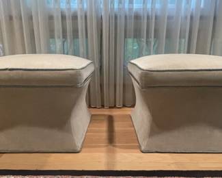 PR OF VINTAGE HOURGLASS OTTOMANS