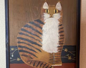 CAT PAINTING ON WOOD