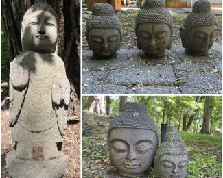 COLLECTION OF OUTDOOR BUDDHA STATUES