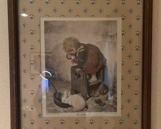 FRAMED PRINT "THE RABBIT," HERMANN KAULBACH