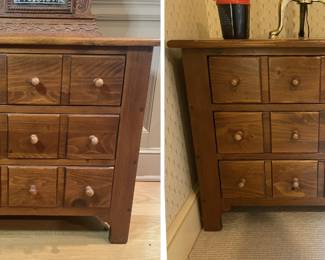 ETHAN ALLEN COUNTRY CRAFTSMAN TREE DRAWER APOTHECARY NIGHTSTAND