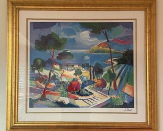 FRAMED SERIOLITHOGRAPH "L’ESCALIER A THEOULE-2007" BY JEAN CLAUDE PICOT