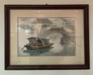 FRAMED PRINT "TRADITIONAL RIVER SCENE"