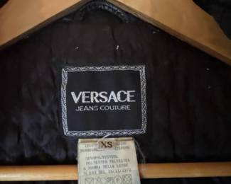 VERSACE 1990'S LIZZARD EMBOSSED LEATHER JACKET-XS