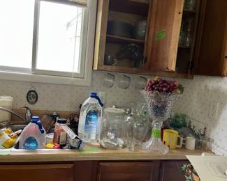 mugs, intercom, baskets, dishes, glasses