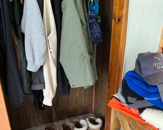 coats, umbrellas, boots