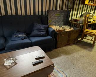 trunk, fabric, sewing machine, sewing table