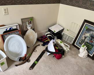 trays, pictures, razor strap, dirt devil