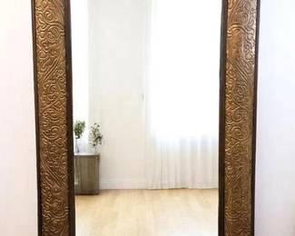 CONTEMPORARY EMBOSSED METAL BEVELED MIRROR 45"
$375