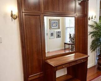 20th c ENTRANCE / HALL CONSOLE WITH BEVELED MIRROR $925
93" h x 76" w Console: 41.75" Long x 31" h x 12.5" deep