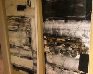 Pair of Jeane Myers Abstract Paintings