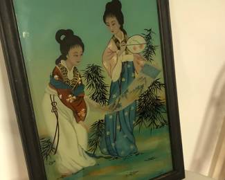 Chinese Reverse Painted on Glass