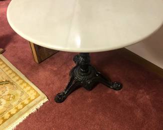 Marble & Cast Iron Pedestal Bistro Table