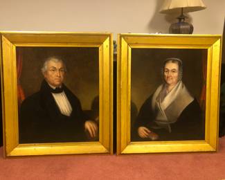 Circa 1850's Portraits. Oil on Canvas.