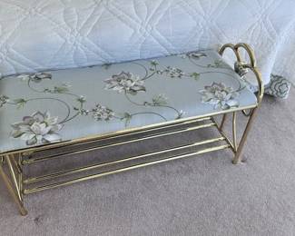 Brass bed bench