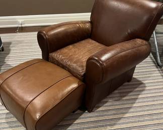 Leather Chair & Ottoman