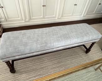 Vanguard Corrin Custom Bench with Kravet Fabric Upholstery