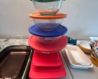 PYREX WITH FITTED COVERS
