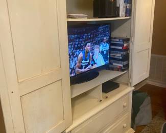Large TV stand with storage drawers