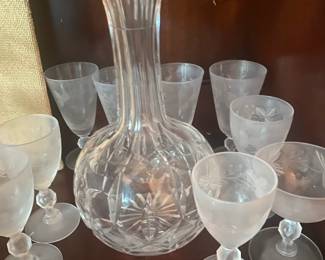 Crystal decanter and glasses