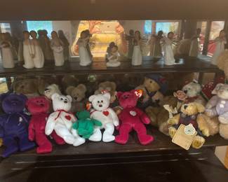 Beanie Babies and Willow Creek figurines