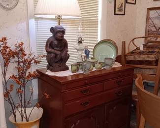 Frankoma Dishes, Great Monkey Lamp, Oil lamp, Umbrella stand