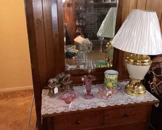 Oak Dresser and Mirror, Fenton