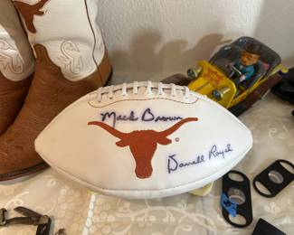 Signed 2x University of Texas leather football