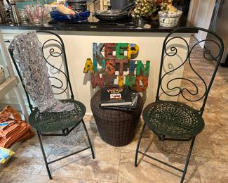 Vintage heavy folding metal chairs