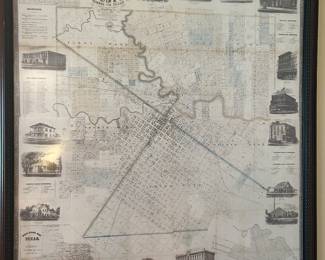 City of Houston framed map