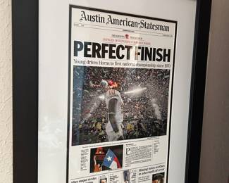 University of Texas framed football articles