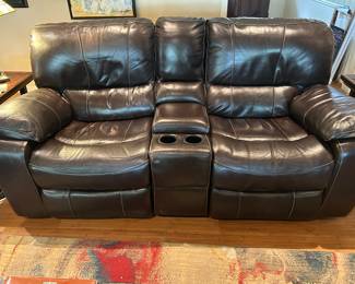 Leather sofa with Rocking recliner seats