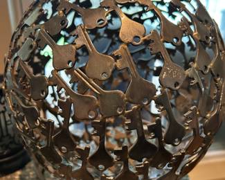 Handmade metal ball with keys