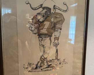 University of Texas framed cartoon 1977