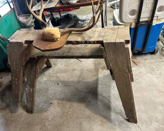 Antique wooden saw ponies