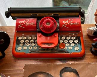Antique metal typewriter toy