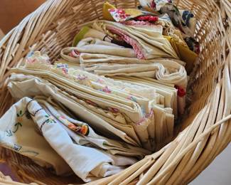 Hand embroidered vintage linens