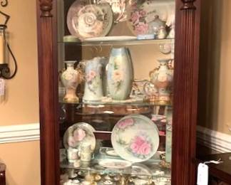 China cabinet - Several of the pieces inside were hand painted by our client's mother