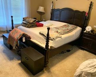 King size bed with Serta dual control mattress