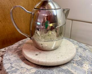 Small Mid Century stainless steel tea pot