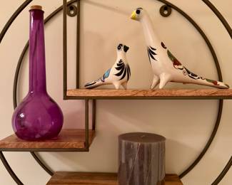 Circular wall shelf and decor