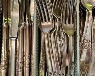 1940’s Oneida Community silver plate flatware. Morning Star pattern.