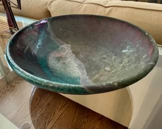 Large Raku pottey shallow bowl